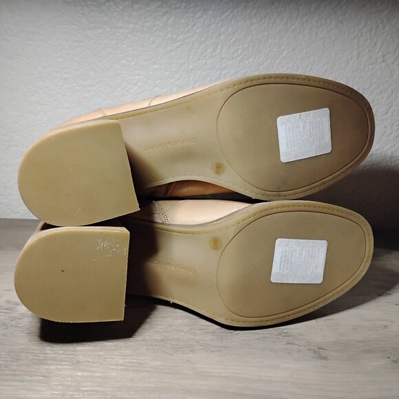 Lucky Brand Women Quimlee Brown Leather Zip Chunky Ankle Boots sz 12 - Picture 9 of 10